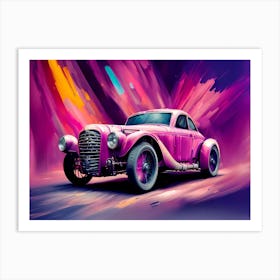 Vintage Car Painting Art Print