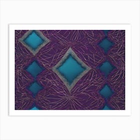 Purple And Blue Diamonds Abstract Art Print