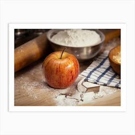 Apple On A Cutting Board Art Print