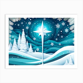 Christmas magic wand 2 vector art Art Print