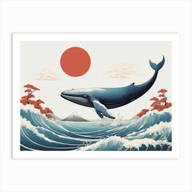 Whale In The Sea Art Print