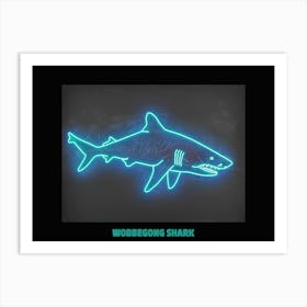 Neon Aqua Wobbegong Shark 1 Poster Art Print