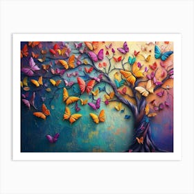 A Wonderful Butterfly Tree's Backdrop Art Print