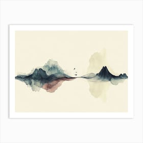 Hand Painted Lines, Abstract Ink Landscape 1 Art Print