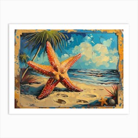 Starfish On The Beach 3 Art Print