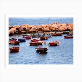 Boats Vintage Sea Water Retro Many Italy Italia Italian photo photography art travel Art Print