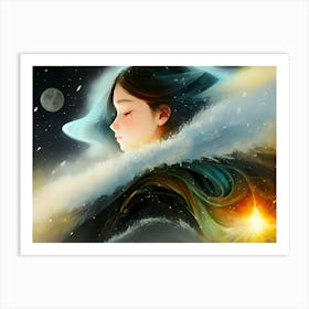 Girl In The Snow Art Print