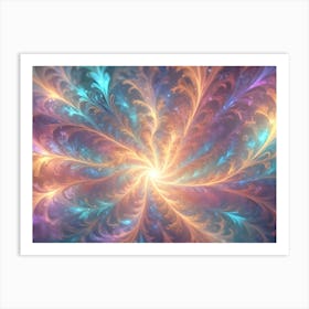 A Colorful, Swirling, Abstract Image That Resembles A Galaxy Or A Cosmic Nebula Art Print