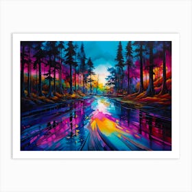 Magenta Mirroring In Wilderness Art Print