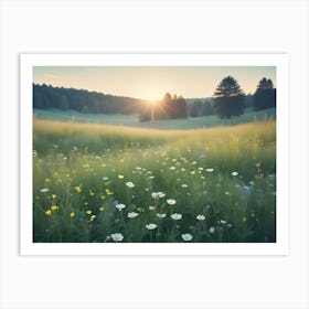 Meadow At Sunset Art Print