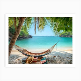 Hammock On The Beach Art Print