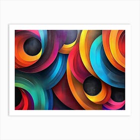 Colorful 3d Art Depicting Different Colorful Shapes Painting Art Print