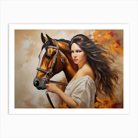 Woman With A Horse 1 Art Print