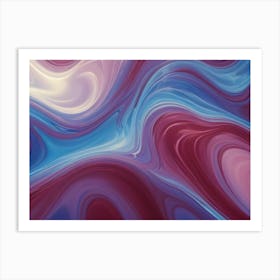 Abstract Swirling Patterns In Shades Of Purple, Blue, And White, Creating A Fluid And Dynamic Effect Art Print