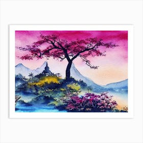 Crimson Twilight Serenity Art Print