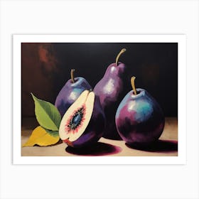 Purple Pears Art Print