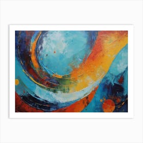 Blue And Yellow Abstract Painting Art Print