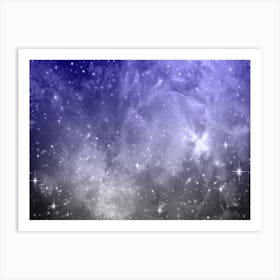 Purple Grey Galaxy Space Background Art Print