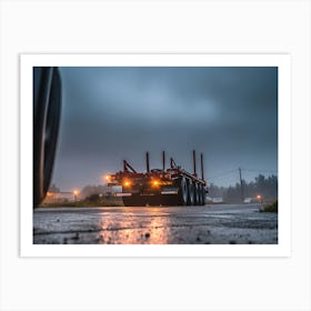 Semi-Trailer On A Road Art Print