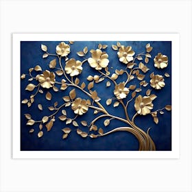 Gold Tree Wall Art Art Print