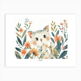 Little Floral Cat 7 Poster Art Print