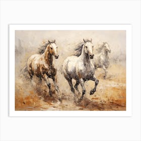 Horses Painting In Chile, Landscape 2 Art Print