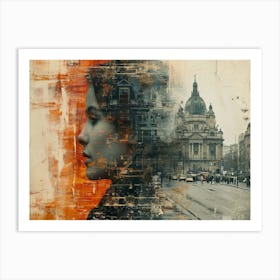 Temporal Resonances: A Conceptual Art Collection. Portrait Of A Woman Art Print