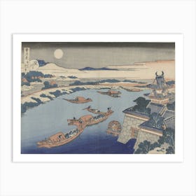 Moonlight On The Yodo River (Yodogawa), Katsushika Hokusai Art Print