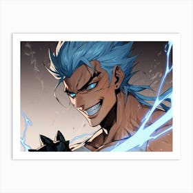 Anime Character With Blue Hair 1 Art Print