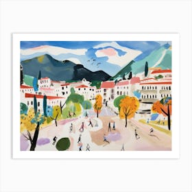 Reggio Emilia Italy Cute Watercolour Illustration 3 Art Print