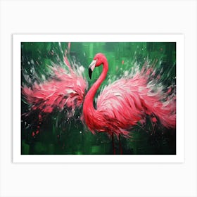 Flamingo Painting 2 Art Print