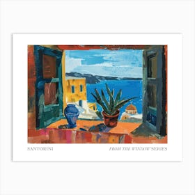 Santorini From The Window Series Poster Painting 4 Art Print