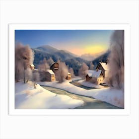 Winter Village 8 Art Print