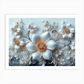 White Flowers 33 Art Print