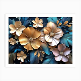 3d Flower Wallpaper 2 Art Print