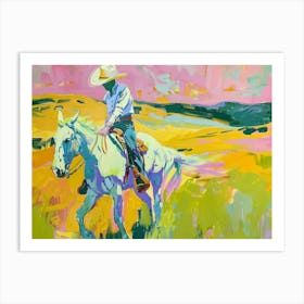 Neon Cowboy In Black Hills South Dakota 2 Painting Art Print