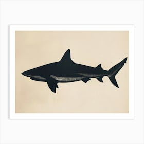 Blacktip Reef Shark Silhouette 4 Art Print