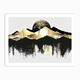 Gold And Black Mountains 9 Art Print