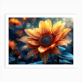 Sunflower In The Rain 1 Art Print