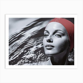 Swim WOman Vintage Collage Art Print