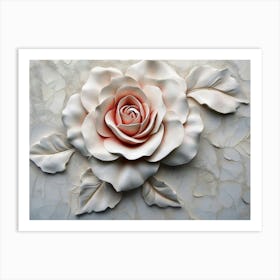 3d Picture Art Background Of A Rose Art Print