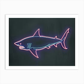 Neon Blue Common Thresher Shark 2 Art Print
