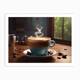 Coffee Cup With Steam Art Print