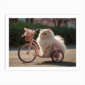 Cat On A Bike Art Print