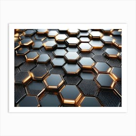 Abstract Hexagons 2 Art Print