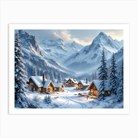 Winter Village Art Print