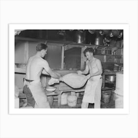 Cooks Drying Silverware In Logging Camp Near Effie, Minnesota By Russell Lee Art Print