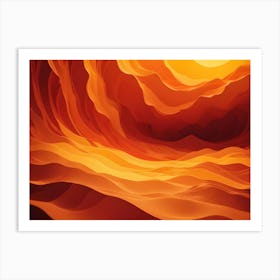 An Abstract Image Of A Canyon With Flowing, Orange And Yellow Lines That Resemble Sand Dunes Art Print