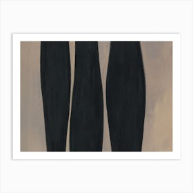 Three Black Shapes Abstract Art Print