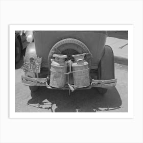 Milk Cans Tied On Back Of Farm Automobile, Muskogee, Oklahoma By Russell Lee Art Print